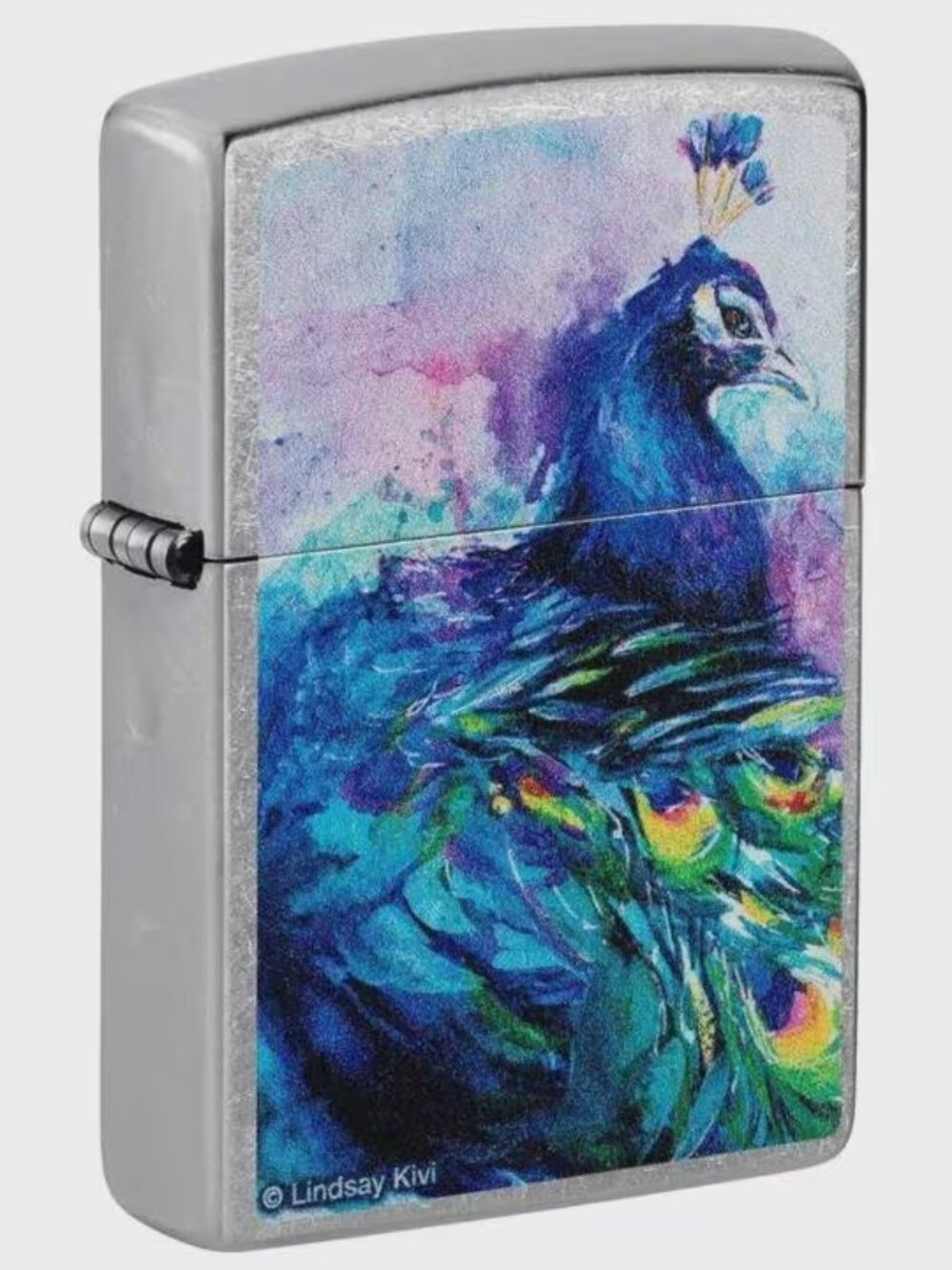 Amazing Lindsay Kivi Peacock Zippo Lighter